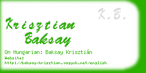 krisztian baksay business card
