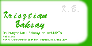 krisztian baksay business card